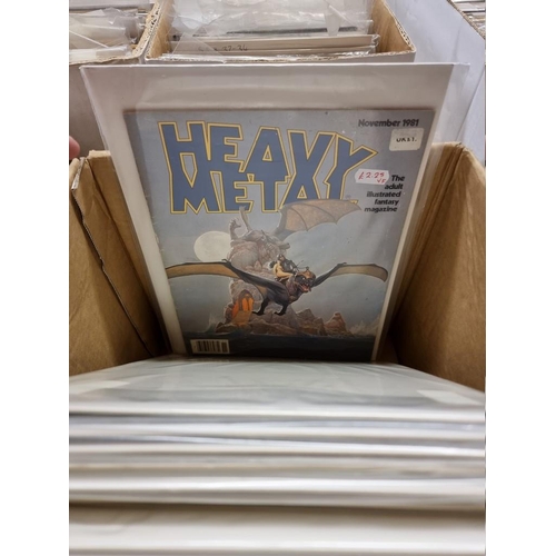 337 - HEAVY METAL: 'Heavy Metal...the Adult Illustrated Fantasy Magazine': collection of approx 50 is... 