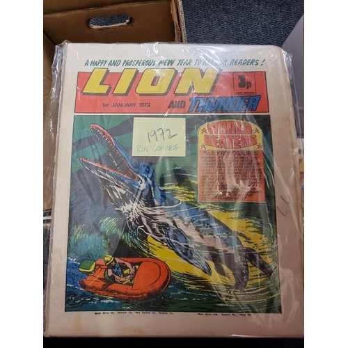 344 - VALIANT/LION AND THUNDER: box containing approx 140 issues, comprising 42 issues of Valiant for 1976... 