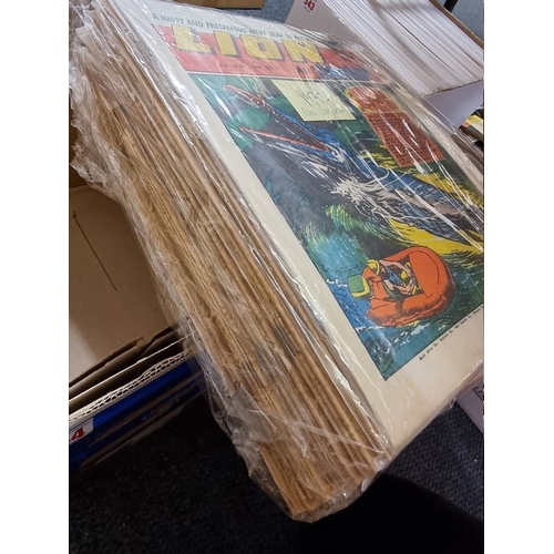 344 - VALIANT/LION AND THUNDER: box containing approx 140 issues, comprising 42 issues of Valiant for 1976... 