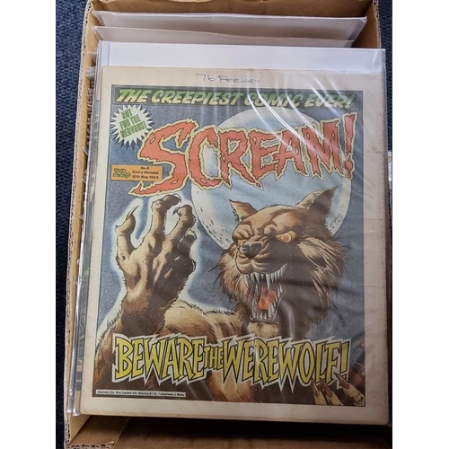 346 - COMICS: box of approx 100 comics to include Scream (#1-14): Valiant Jan 74-Sep76 and others. (One bo... 