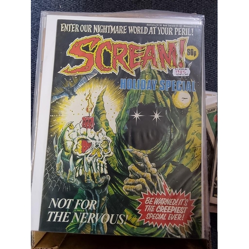 346 - COMICS: box of approx 100 comics to include Scream (#1-14): Valiant Jan 74-Sep76 and others. (One bo... 