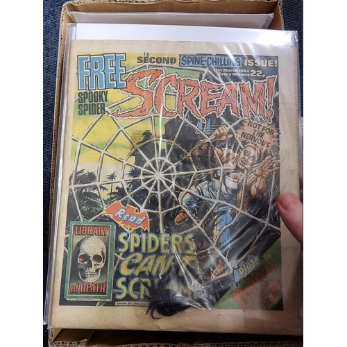 346 - COMICS: box of approx 100 comics to include Scream (#1-14): Valiant Jan 74-Sep76 and others. (One bo... 