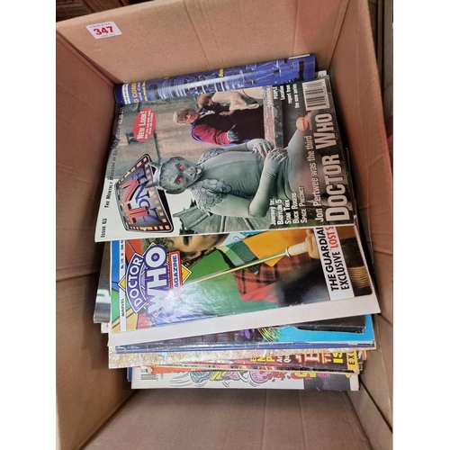 347 - COMICS & MAGAZINES: approx 150+ in box, to include Doctor Who magazine, condition variable. (One... 