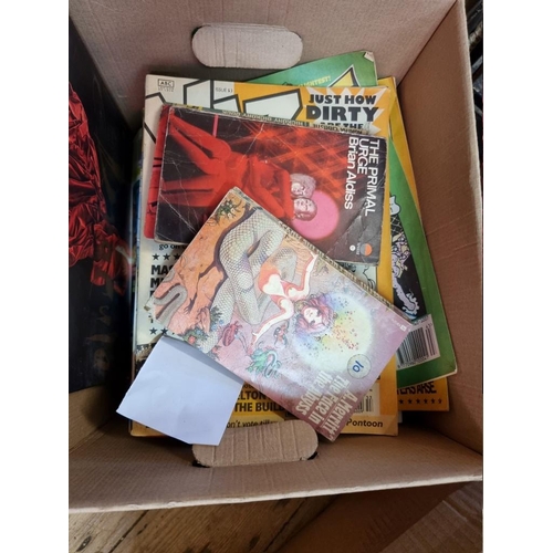 348 - COMICS & MAGAZINES: approx 65+ books and magazines in one carton, to include Viz Comic, conditio... 