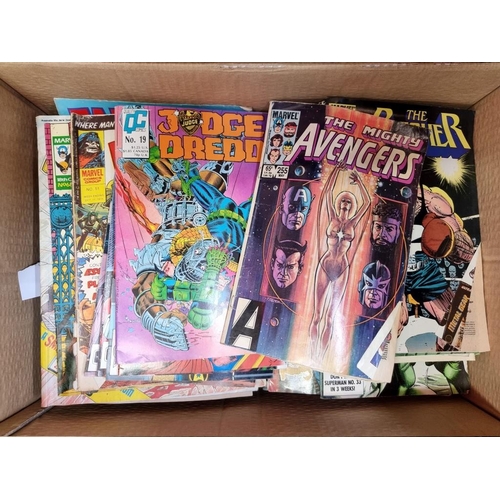 349 - COMICS: large collection of approx 220+ mixed comics in one large box, condition variable. (One box)... 