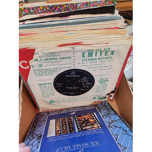 351 - VINYL SINGLES: collection of approx 200 vinyl singles in sleeves. (One box)