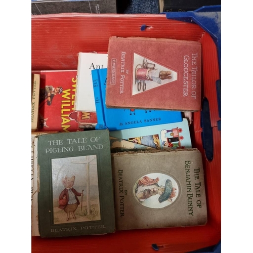 76 - TINTIN: a group of 5 titles in English, plus a small carton of misc. juvenile and other books i... 