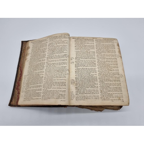 98 - BIBLES: a group of 3 18th century bibles, various sizes, all defective, for sale with all fault... 