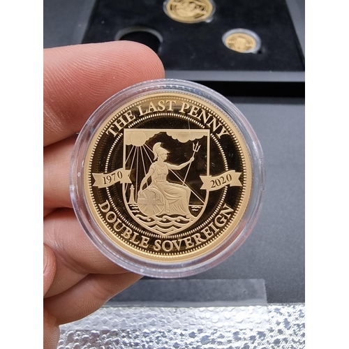 872 - Coins: a cased 2020 proof '50th Anniversary of the Last Halfpenny' 22ct gold limited edition coin se... 