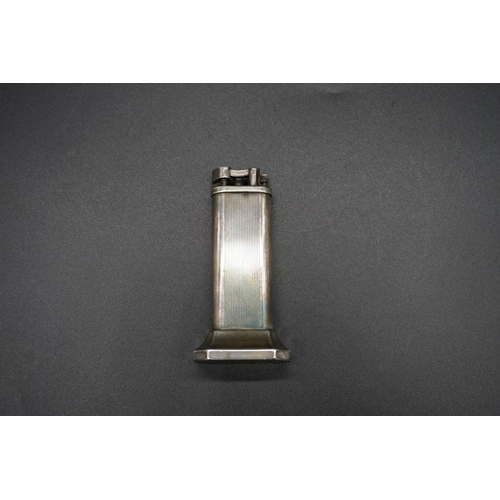 1647 - A vintage Dunhill silver plated 'tallboy' table lighter, 10cm high.