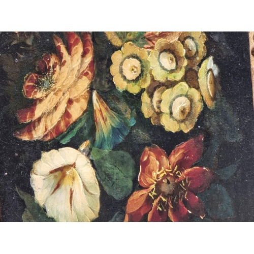 1169 - (ML) European School, 19th century, still life of flowers, a pair, oil on metal panel, 39.5 x 29.5cm... 