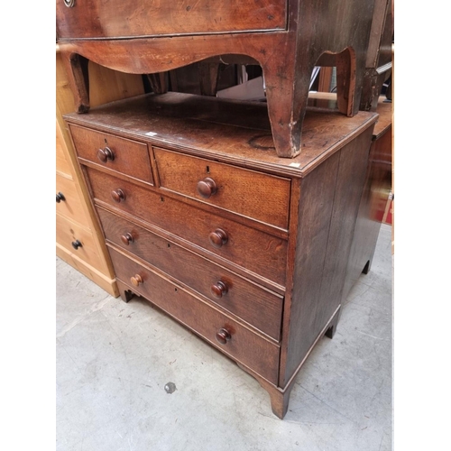 1222 - A George III oak chest of drawers, 98cm wide. 