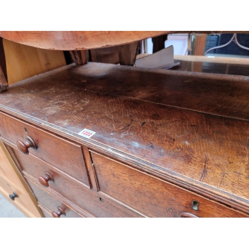 1222 - A George III oak chest of drawers, 98cm wide. 