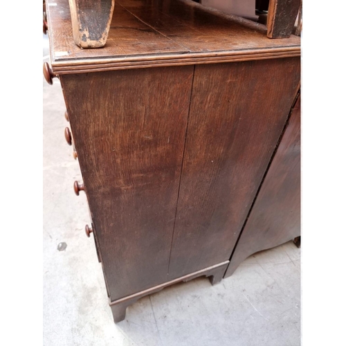 1222 - A George III oak chest of drawers, 98cm wide. 