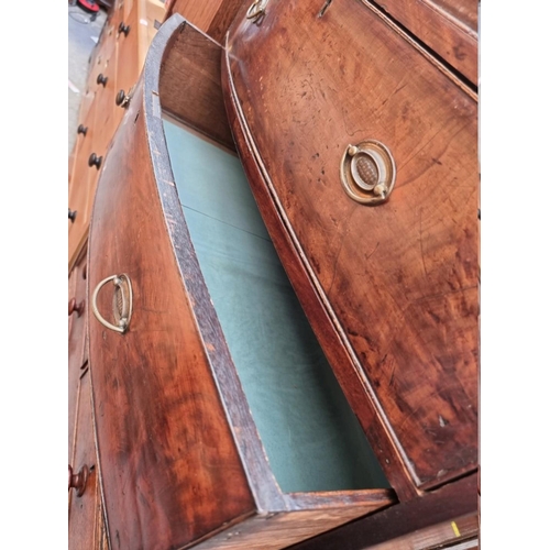 1223 - An early 19th century mahogany bowfront chest of drawers, 89.5cm wide.