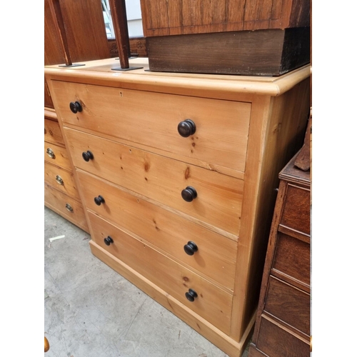 1224 - (ML) A Victorian pine chest of drawers, 112cm wide. 