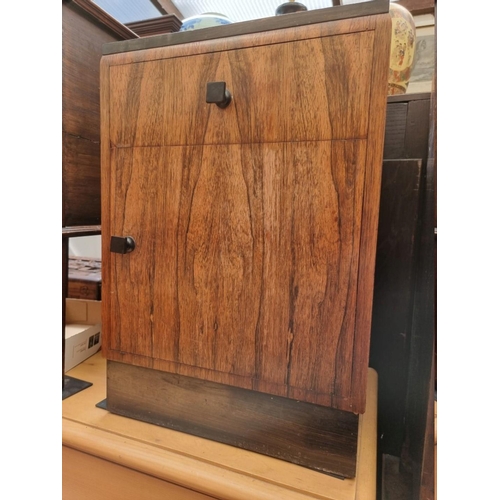 1225 - A 1930s rosewood bedside cupboard, by Waring & Gillow Ltd, 43.5cm wide.