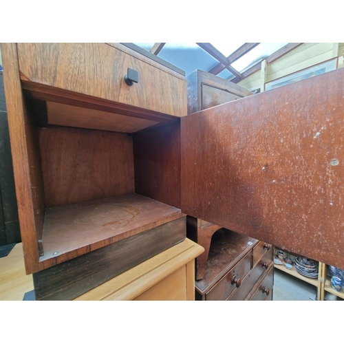 1225 - A 1930s rosewood bedside cupboard, by Waring & Gillow Ltd, 43.5cm wide.