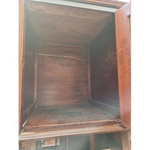 1226 - An Edwardian mahogany and inlaid bedside cupboard, 46.5cm wide.