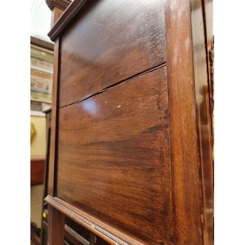 1226 - An Edwardian mahogany and inlaid bedside cupboard, 46.5cm wide.