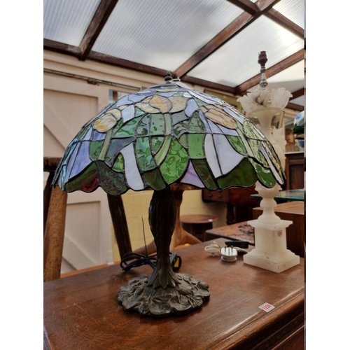 1232 - A Tiffany style stained glass table lamp, 54cm high. 