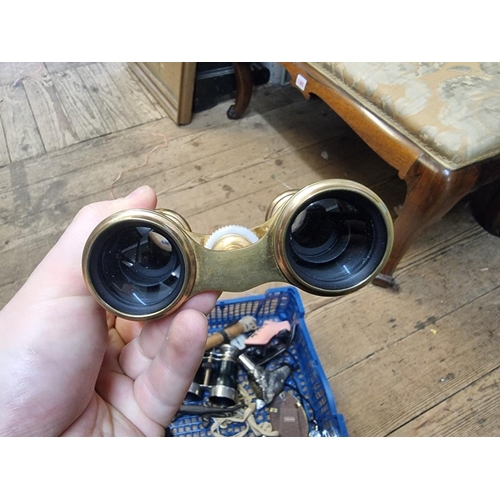 1382 - A mixed lot; together with two pairs of opera glasses; and a compass/signal mirror. ... 