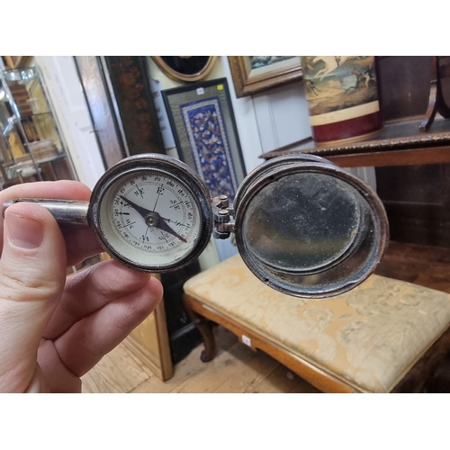 1382 - A mixed lot; together with two pairs of opera glasses; and a compass/signal mirror. ... 