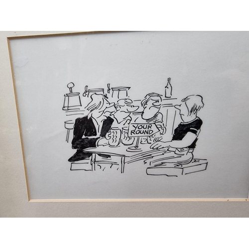 1403 - Stanley 'Mac' McMurtry (cartoonist), a set of ten pen and ink cartoons, largest 16.5 x 18.5cm, frame... 