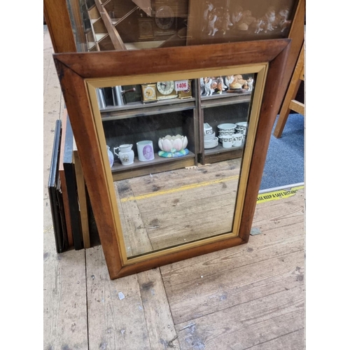 1406 - A 19th century birdseye maple framed rectangular wall mirror, 69.5 x 53cm.