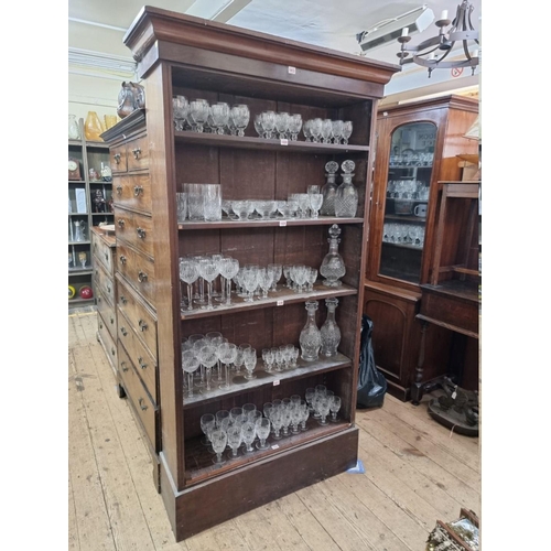 1413 - (ML) A Victorian mahogany open bookcase, 107cm wide.