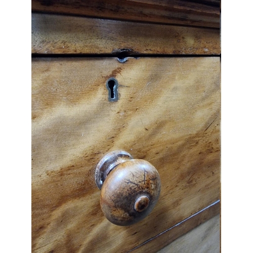 1414 - A Victorian satin birch chest of drawers, 121cm wide.