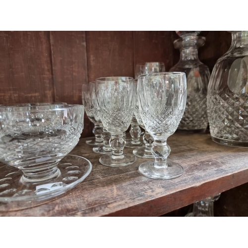 1429 - A collection of Waterford 'Colleen' pattern glassware, comprising: a pair of decanters and stoppers;... 