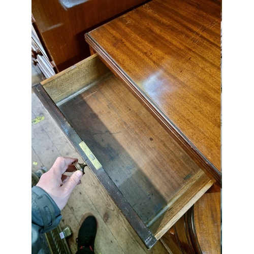 1442 - A Regency mahogany and ebony strung pedestal sideboard, with bowfront centre, 206.5cm wide.... 