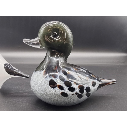 1577 - Three Langham glass birds, by Paul Miller, to include an avocet, 19.5cm high.