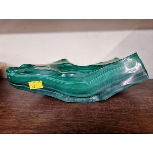 1609 - A large malachite bowl, 32cm wide.