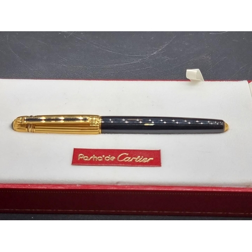 1660 - A Pasha de Cartier fountain pen, with 18k nib, boxed and with certificate, etc.