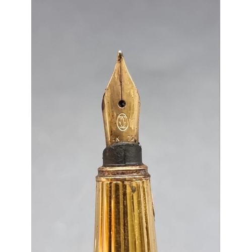 1660 - A Pasha de Cartier fountain pen, with 18k nib, boxed and with certificate, etc.