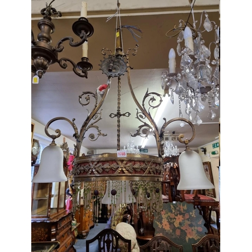 1785 - A large and impressive antique French brass ceiling light, approx 90cm high.Provenance: By repute fr... 