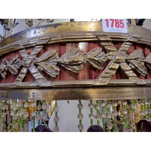 1785 - A large and impressive antique French brass ceiling light, approx 90cm high.Provenance: By repute fr... 