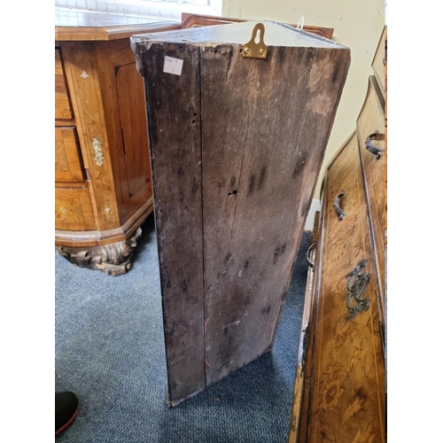 1796 - An 18th century painted hanging corner cupboard, 84cm high x 55.5cm wide.