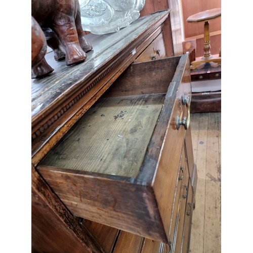 1410 - A George III mahogany chest on chest, 110.5cm wide.