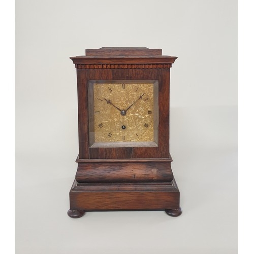 1610 - A good early Victorian rosewood library timepiece,&nbsp;by William Johnson, Strand, London, with fus...