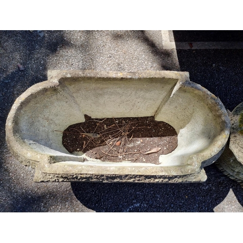 1050 - A pair of reconstituted stone troughs, 80cm wide.