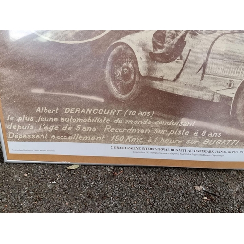 1059 - A Grand Rallye International Bugatti poster, 72cm x 102cm. 