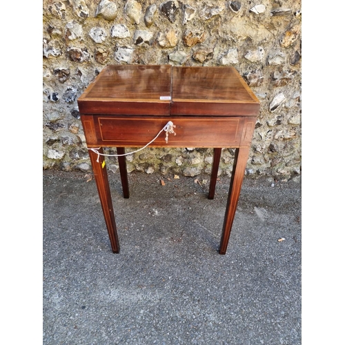 1066 - An Edwardian mahogany inlaid wash stand, 53cm wide x 74cm high x 41cm deep, (incomplete).... 