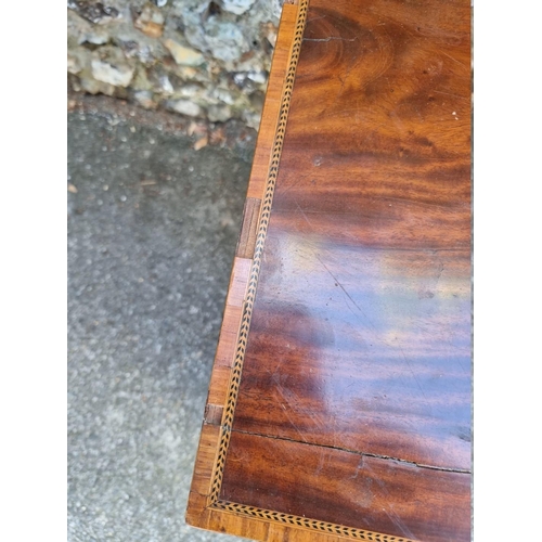 1066 - An Edwardian mahogany inlaid wash stand, 53cm wide x 74cm high x 41cm deep, (incomplete).... 