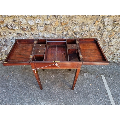 1066 - An Edwardian mahogany inlaid wash stand, 53cm wide x 74cm high x 41cm deep, (incomplete).... 