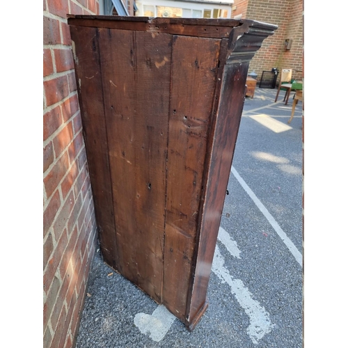 1067 - An antique mahogany corner cupboard, 89cm wide x 112cm high.