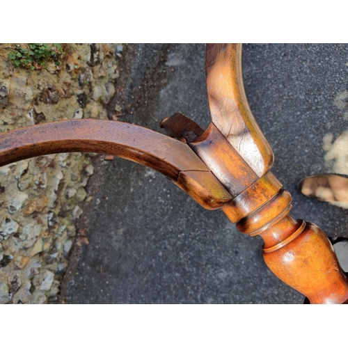 1068 - A 19th century mahogany rectangular tripod table, 52cm wide x 70cm high. 