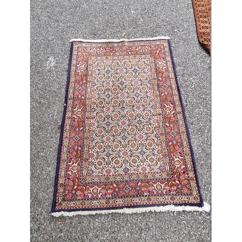 1088 - A small Bokhara runner, having repeated central field, 200cm x 82cm; together with a small floral ru... 